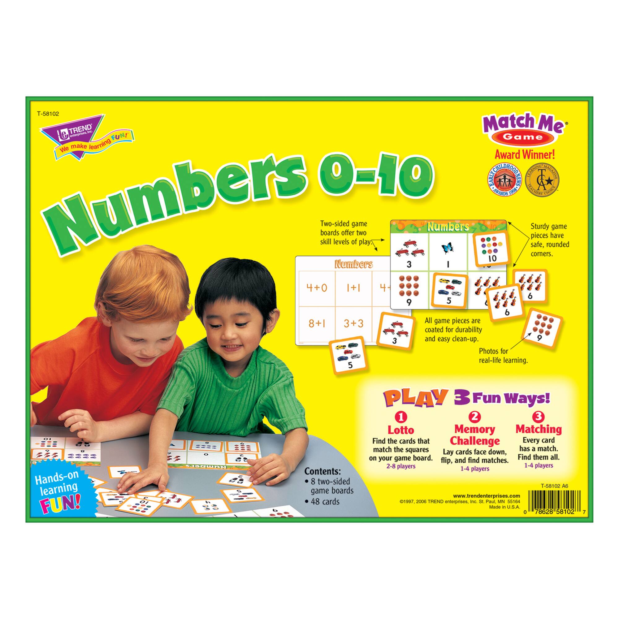 Trend Enterprises Numbers 0-10 Match Me® Games